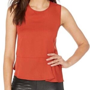 BCBG MAXAZRIA SLEEVELESS TOP - Brick color. Used once. S- light, assymetrical